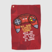 Funny Red Joystick Vaderdag Groet Golfhanddoek (Voorkant)