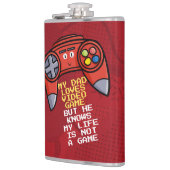 Funny Red Joystick Vaderdag Groet Heupfles (Links)