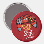 Funny Red Joystick Vaderdag Groet Magneet (Voorkant / Achterkant)