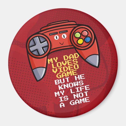 Funny Red Joystick Vaderdag Groet Magneet (Voorkant)