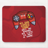 Funny Red Joystick Vaderdag Groet Muismat (Voorkant)