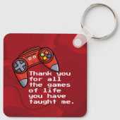 Funny Red Joystick Vaderdag Groet Sleutelhanger (Achterkant)