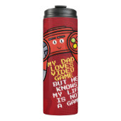 Funny Red Joystick Vaderdag Groet Thermosbeker (Voorkant)