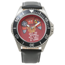 Funny Red Joystick Vaderdag Horloge