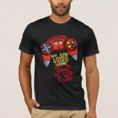 Funny Red Joystick Vaderdag Zwart T-shirt (Voorkant)