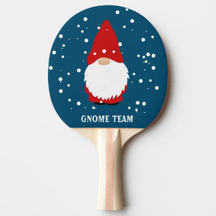 Funny red Kerstgnome custom ping pong paddle paddl Tafeltennisbatje