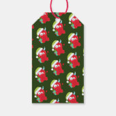 Funny Red Kerstmonster Kinder feestdag Cadeaulabel (Achterkant)