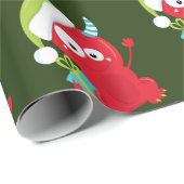 Funny Red Kerstmonster Kinder feestdag Cadeaupapier (Rol Hoek)