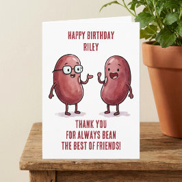Funny Red Kidney Bean Best Friend Birthday Kaart
