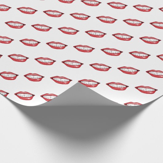 Funny Red Lips  Cadeaupapier (Hoek)