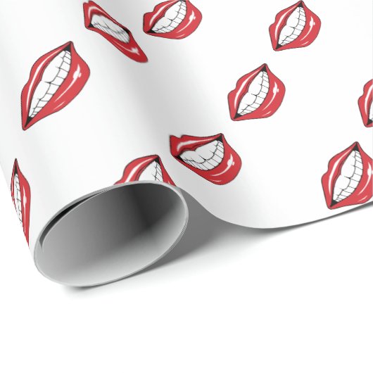 Funny Red Lips  Cadeaupapier (Rol Hoek)