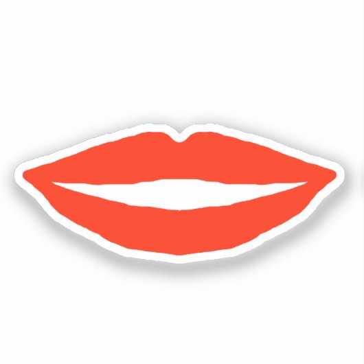 Funny Red Lips Sticker (Voorkant)
