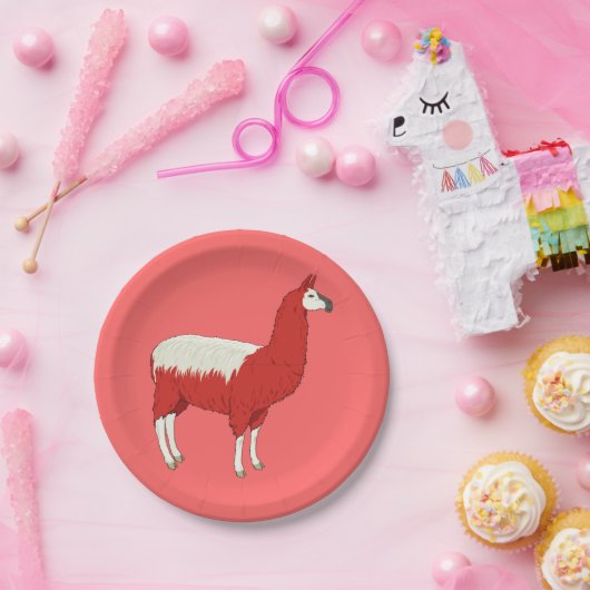 Funny Red Llama Papieren Bordje (Feest)