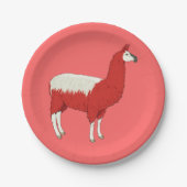 Funny Red Llama Papieren Bordje (Voorkant)
