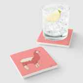 Funny Red Llama Stenen Onderzetter (Zijkant)