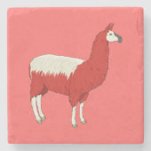 Funny Red Llama Stenen Onderzetter (Voorkant)