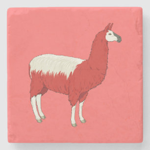 Funny Red Llama Stenen Onderzetter