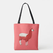 Funny Red Llama Tote Bag (Achterkant)