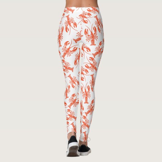 Funny Red Lobster Pattern Leggings (Achterkant)