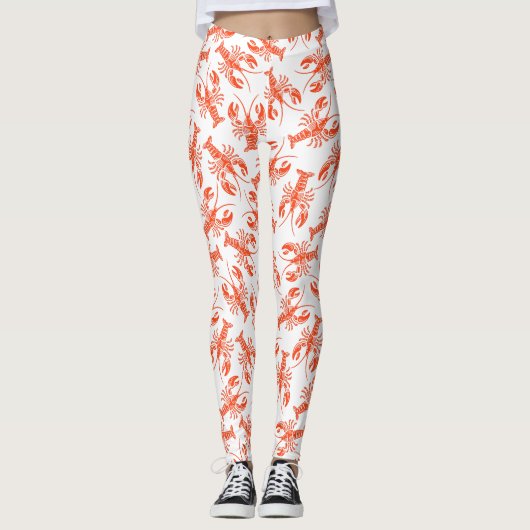 Funny Red Lobster Pattern Leggings (Voorkant)