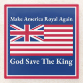 Funny Red Make America Royal Opnieuw Vector Art Glazen Onderzetter (Voorkant)