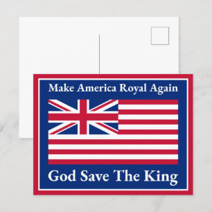 Funny Red Make America Royal Opnieuw vlag Briefkaart