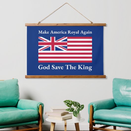 Funny Red Make America Royal Opnieuw vlag Hangend Wandkleed (Woonkamer)