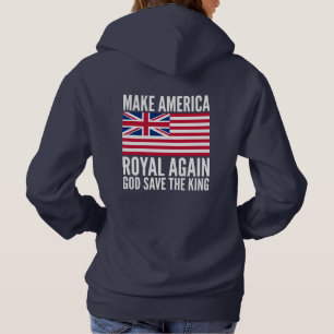Funny Red Make America Royal Opnieuw vlag Hoodie