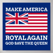 Funny Red Make America Royal Opnieuw vlag Poster (Voorkant)