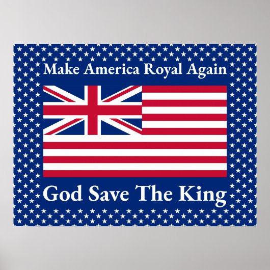 Funny Red Make America Royal Opnieuw vlag Poster (Voorkant)