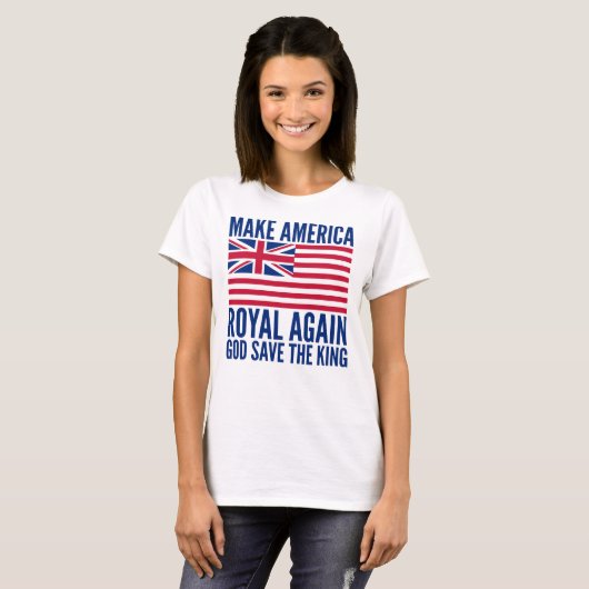 Funny Red Make America Royal Opnieuw vlag T-shirt (Voorkant volledig)