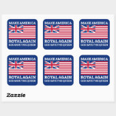 Funny Red Make America Royal Opnieuw vlag Vierkante Sticker (Vel)
