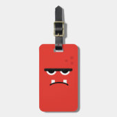 Funny Red Monster Face Bagagelabel (Voorkant verticaal)