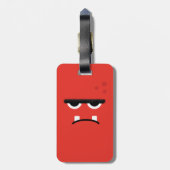 Funny Red Monster Face Bagagelabel (Achterkant verticaal)