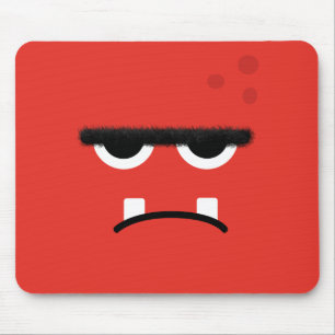 Funny Red Monster Face Muismat