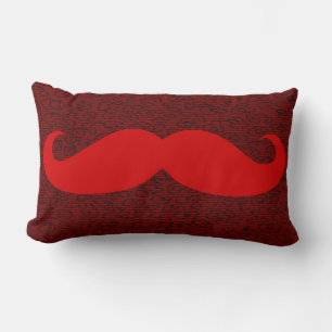 Funny Red Mustache op de luipaard Kussen