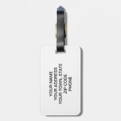 FUNNY RED MUSTACHE PRINTED GLITTER BAGAGELABEL (Achterkant verticaal)