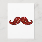 FUNNY RED MUSTACHE PRINTED GLITTER BRIEFKAART (Voorkant)