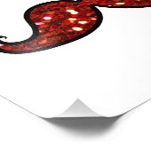 FUNNY RED MUSTACHE PRINTED GLITTER FOTO AFDRUK (Hoek)