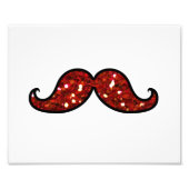 FUNNY RED MUSTACHE PRINTED GLITTER FOTO AFDRUK (Voorkant)