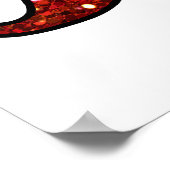 FUNNY RED MUSTACHE PRINTED GLITTER POSTER (Hoek)