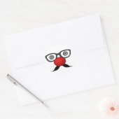 Funny Red Nose rare glazen snor Ronde Sticker (Envelop)