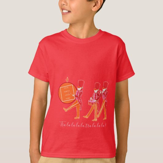 Funny Red Oranje Nutkraker Marching Band Boys’ T T-shirt (Voorkant)
