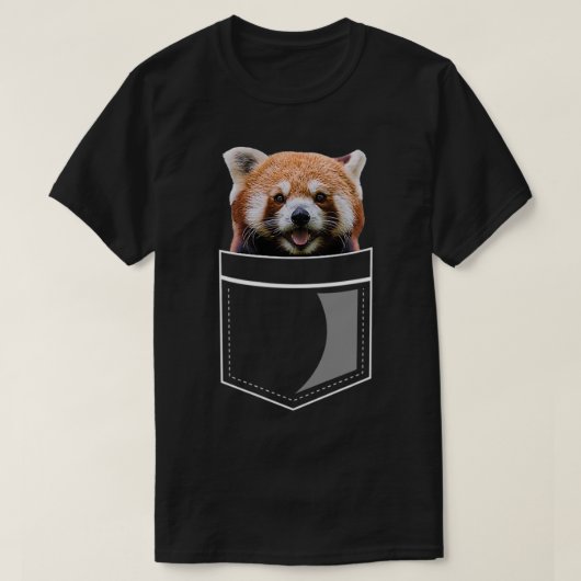 Funny Red Panda Beer in Chest Pocket Cute Animal L T-shirt (Design voorkant)