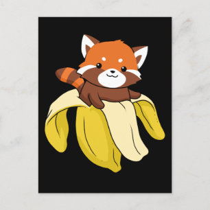 Funny Red Panda Gift Kinder Banana Red Panda Briefkaart