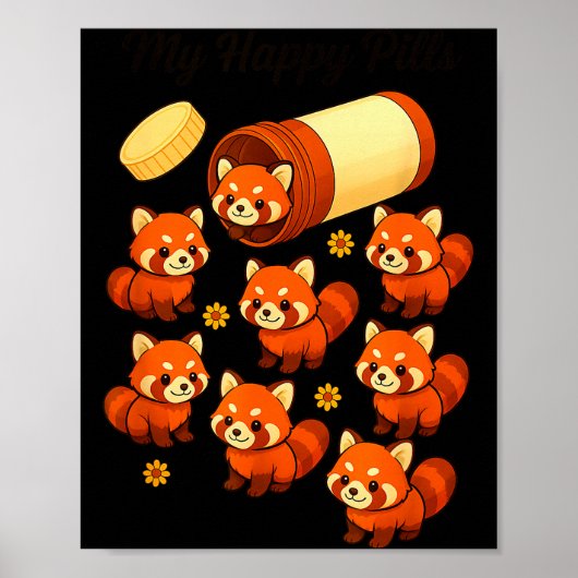 Funny Red Panda My Happy Lls Animal Lover Boys Gir Poster (Voorkant)