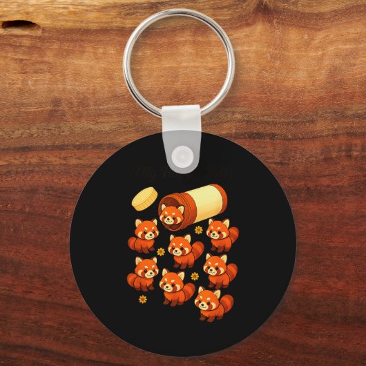 Funny Red Panda My Happy Lls Animal Lover Boys Gir Sleutelhanger (Voorkant)