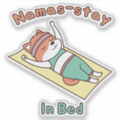 Funny Red Panda Namas-stay In Bed Yoga Pun Sticker (Voorkant)