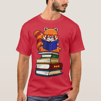 Funny Red Panda Reading1 T-shirt