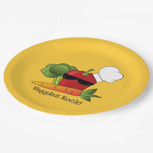 Funny Red Pepper Vegetable Papieren Bordje (Gekanteld)